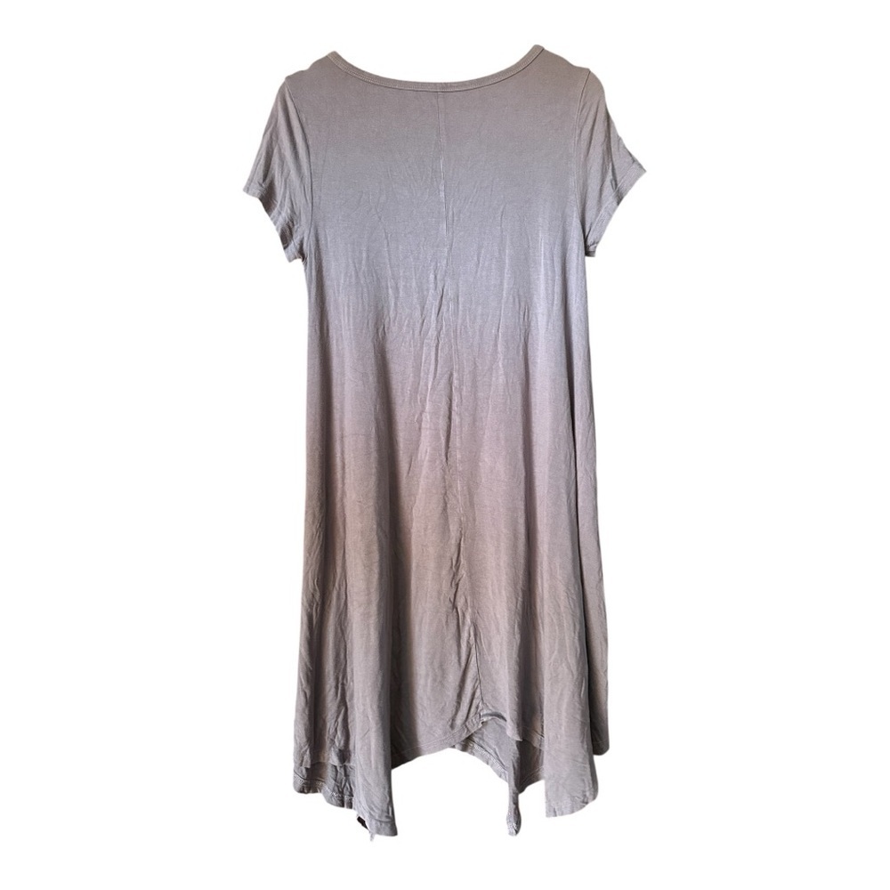 Casual Gray Short Sleeve Dress Gray Asymmetrical Size M